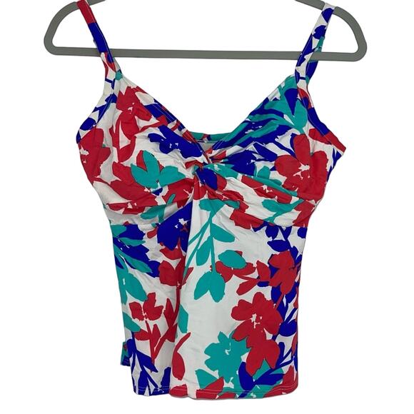 A & H Sportswear Bright Floral Tankini Size 14 - Picture 1 of 3